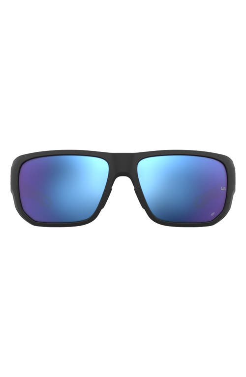 Under Armour Attack 2 63mm Wrap Sunglasses In Black Multi/blue Oleophobic