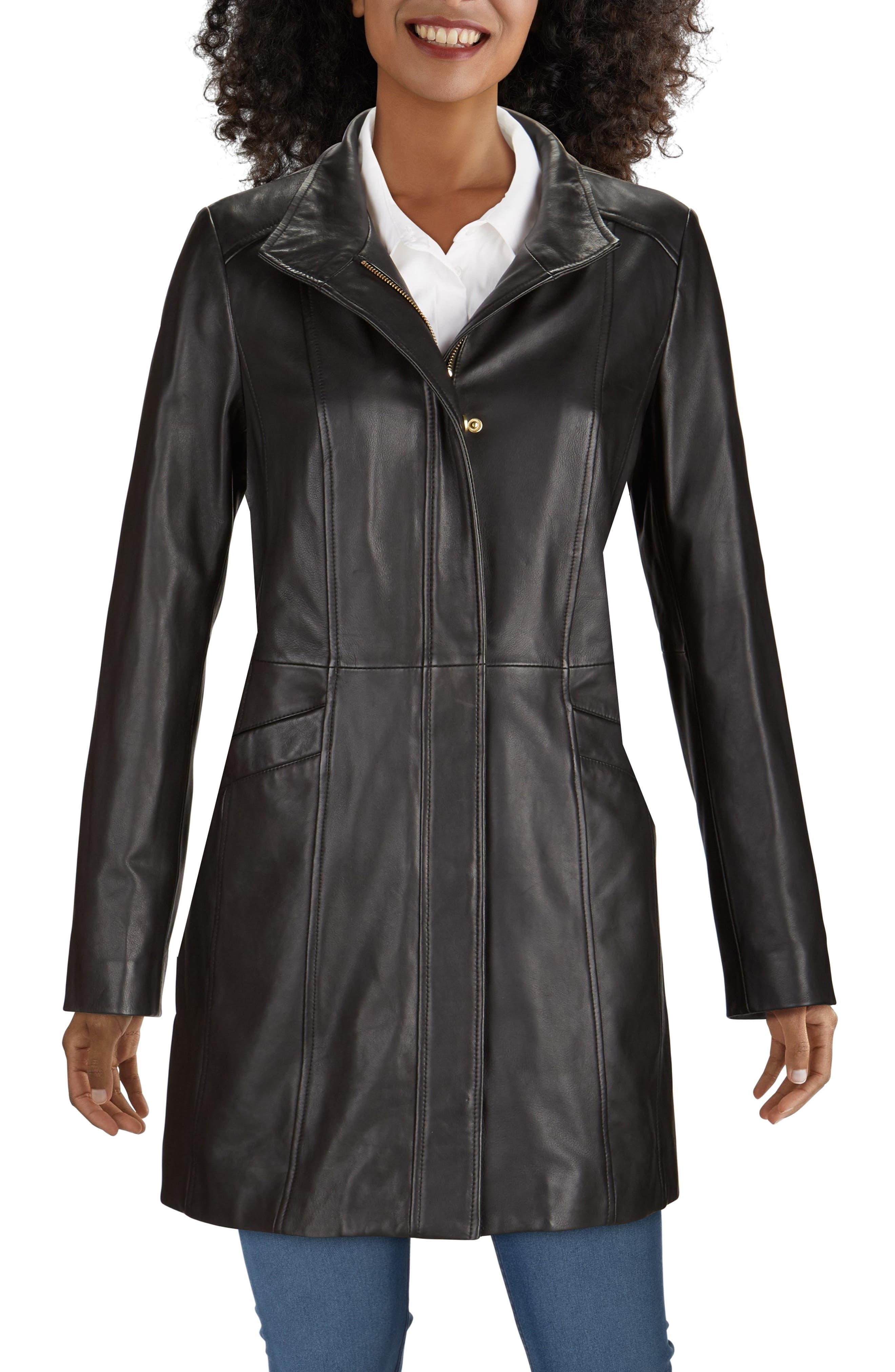 Cole haan leather outlet car coat