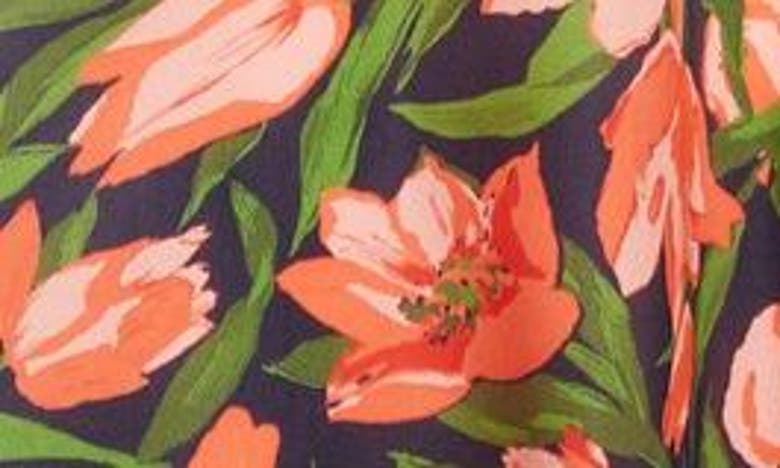 Shop Carolina Herrera Floral Strapless Silk Gown In Midnight Multi