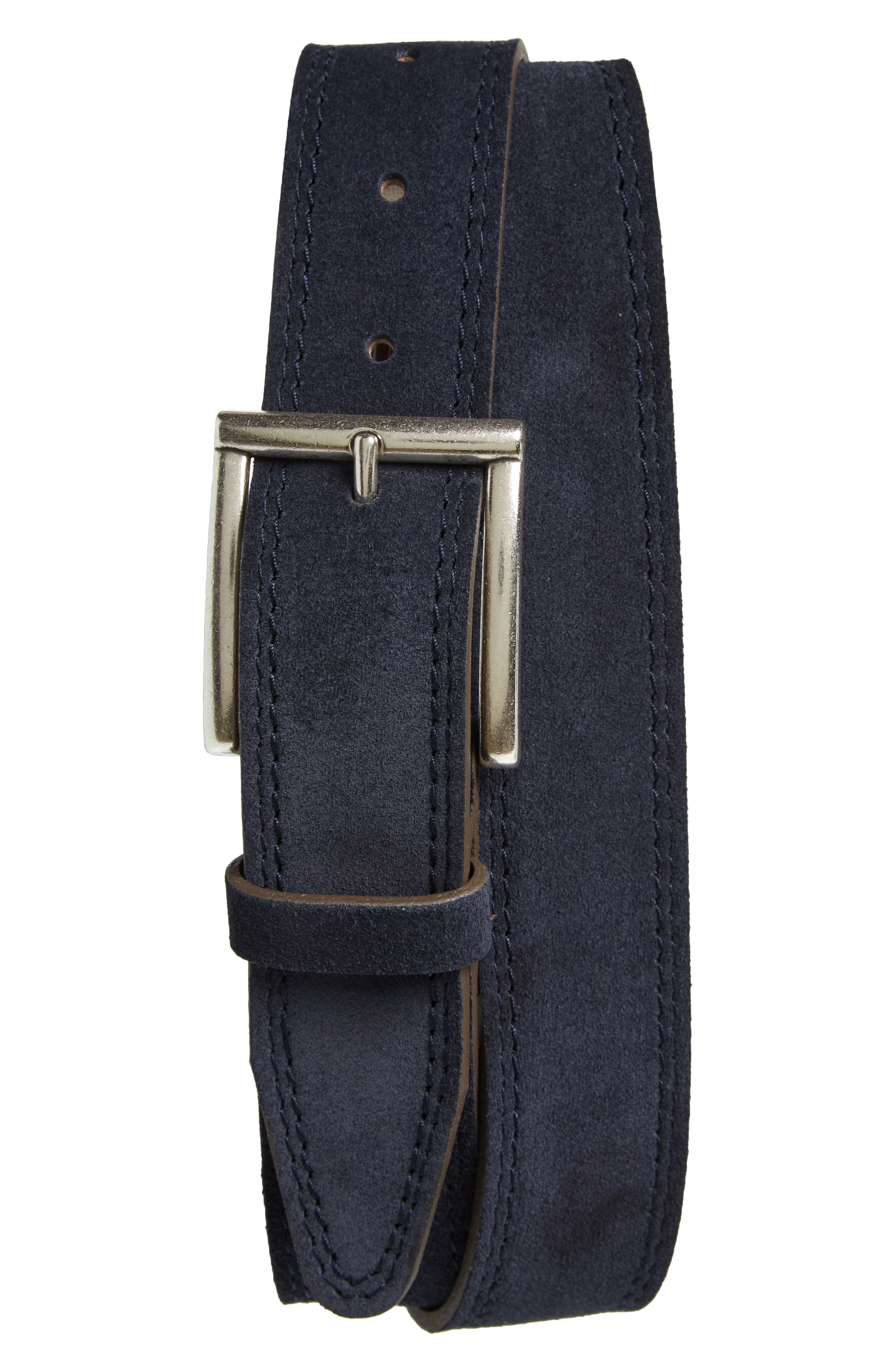 Allen Edmonds Bourbon Street Suede Belt in Dark Blue Smart Closet