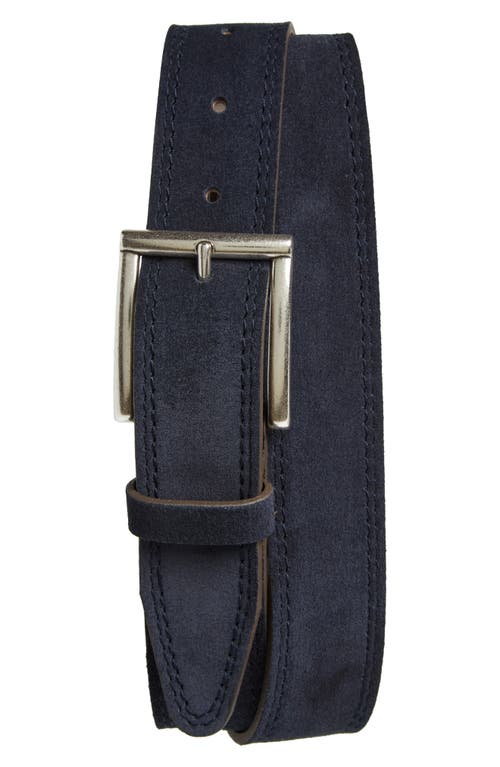 Allen Edmonds Bourbon Street Suede Belt In Dark Blue