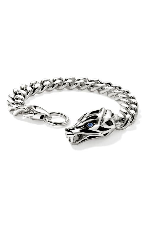 Shop John Hardy Naga Bracelet, Sterling Silver, Blue Sapphire, 11mm In Silver/blue