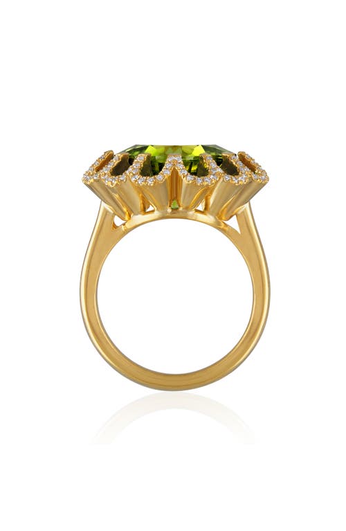 Mindi Mond Floating Peridot & Diamond Ring In Gold/peridot/diamond