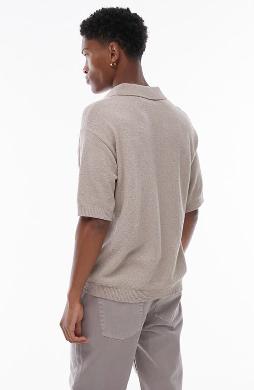 Shop Topman Cotton Blend Polo Sweater In Stone