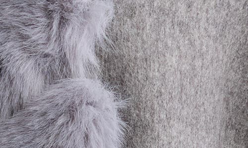 La Fiorentina Faux Fur Trimmed Wrap In Grey
