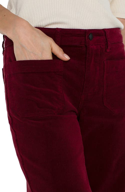 Shop Liverpool Patch Pocket Mid Rise Ankle Wide Leg Corduroy Pants In Ruby