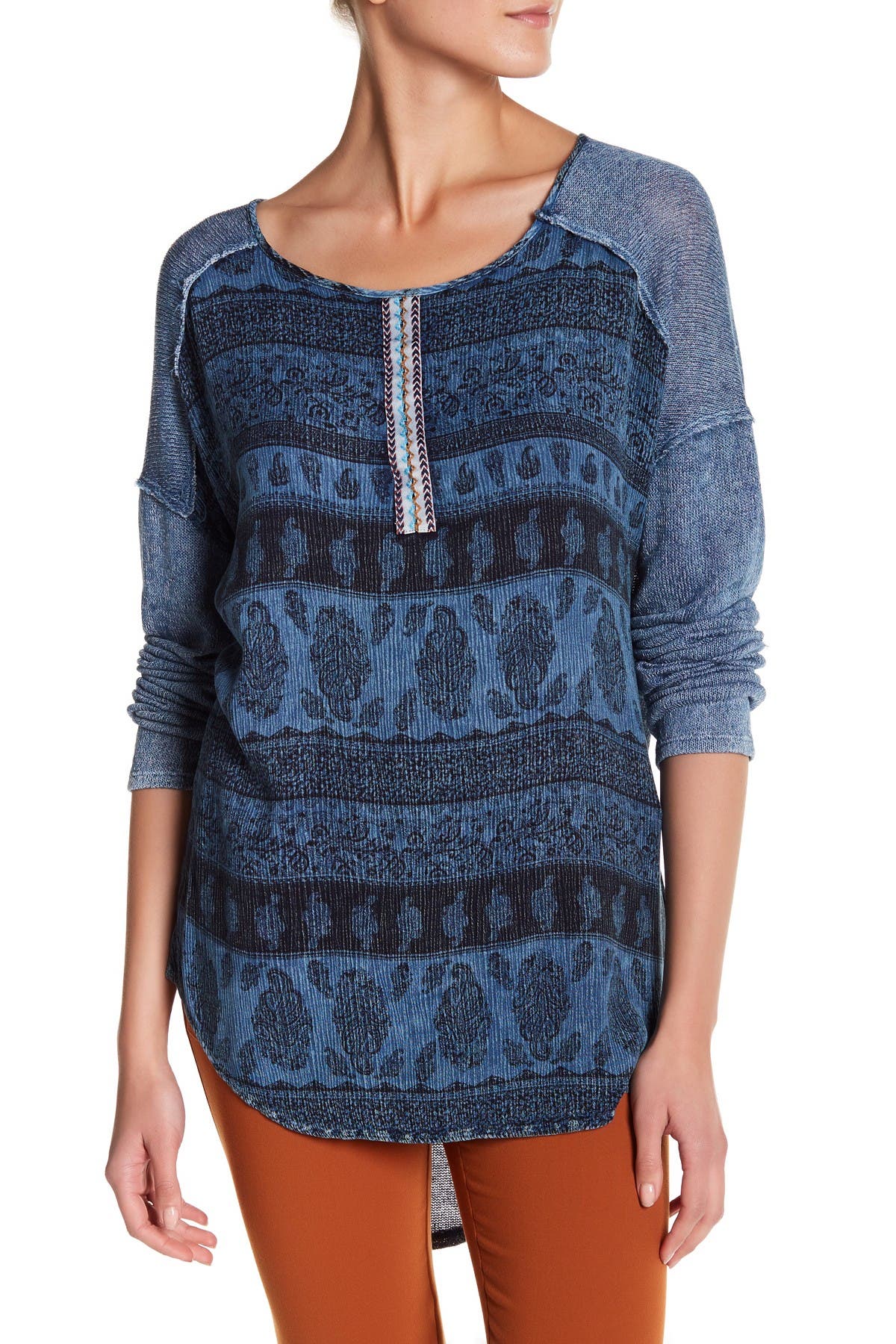 Blu Pepper | Embroidered Hi-Lo Sweater | Nordstrom Rack