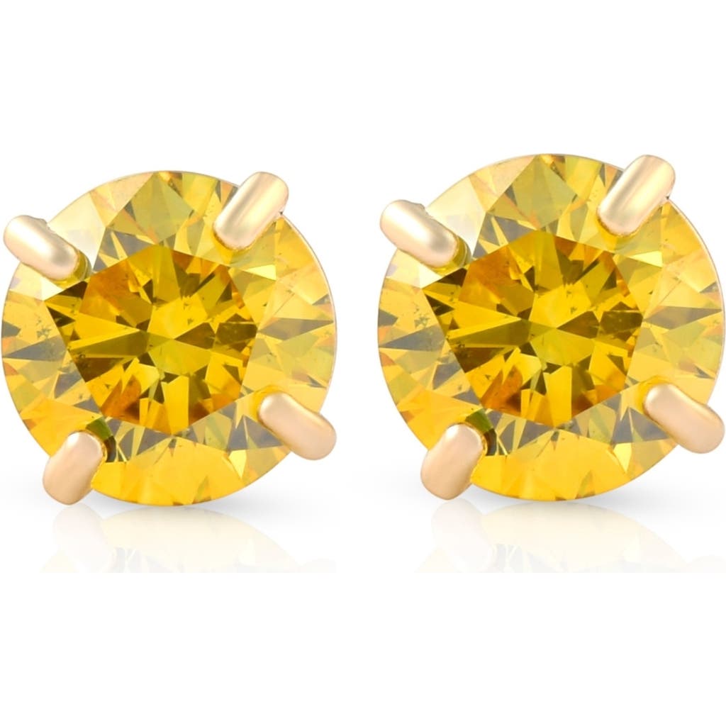 Bliss Diamond 1/2ct Fancy Diamond Studs 14k Gold Screw Back Lab Grown Earrings In 14k Yellow Gold