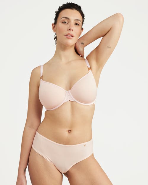 Nudea The Stretch Mid Rise Bikini Brief In Blush Pink