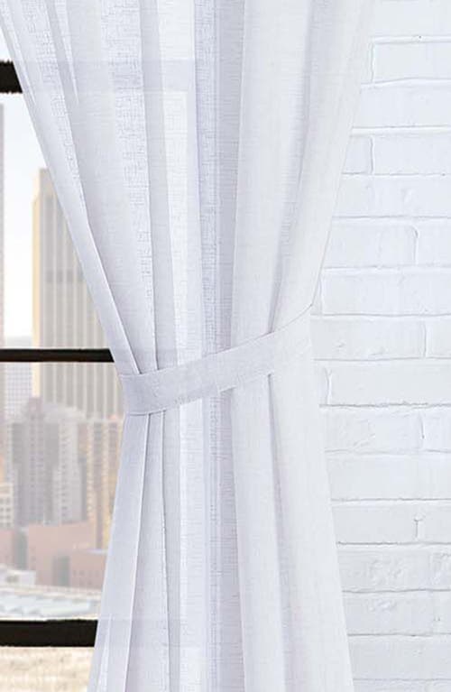 Lucky Brand Onyx Textured Sheer Set Of 2 Curtain Panels In White