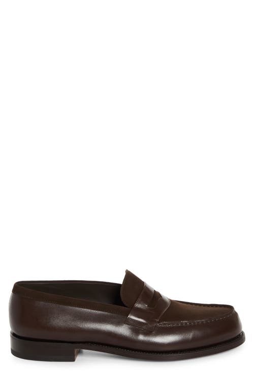 Shop Jm Weston Animation 180 Penny Loafer In Dark Brown