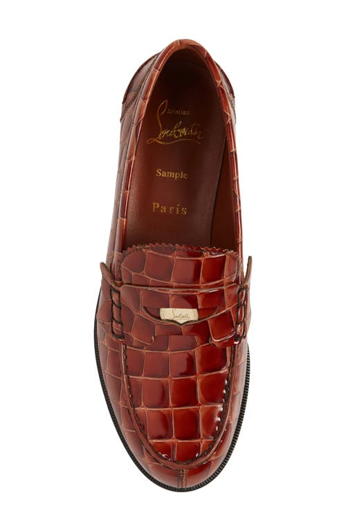 Shop Christian Louboutin Penny Loafer In Acajou/lin Acajou