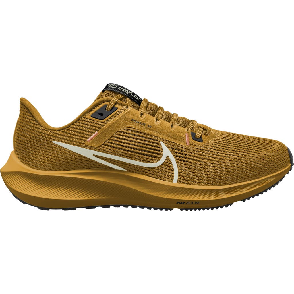 Nike Air Zoom Pegasus 40 Running Shoe In Bronzine/sea Glass/black