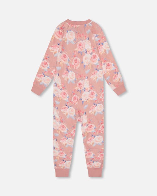 Shop Deux Par Deux Little Girl's Organic Cotton One Piece Pajama Old Pink Printed Roses