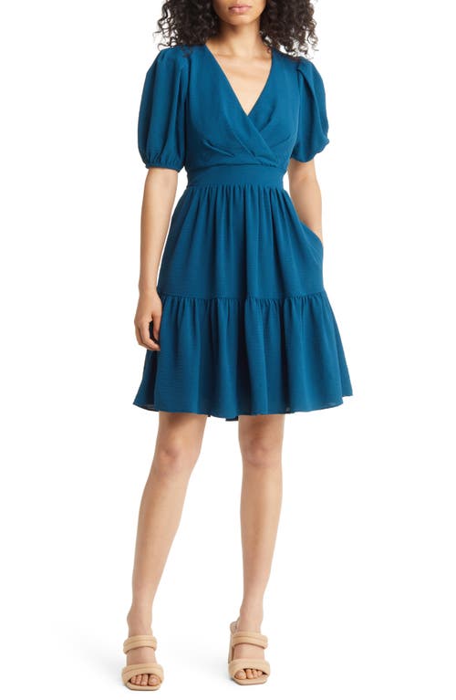 Eliza J Fit & Flare Midi Dress in Teal