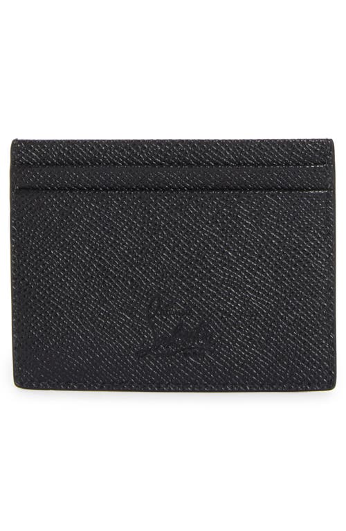 Shop Christian Louboutin Groovy Calfskin Card Holder In Cm53 Black/black