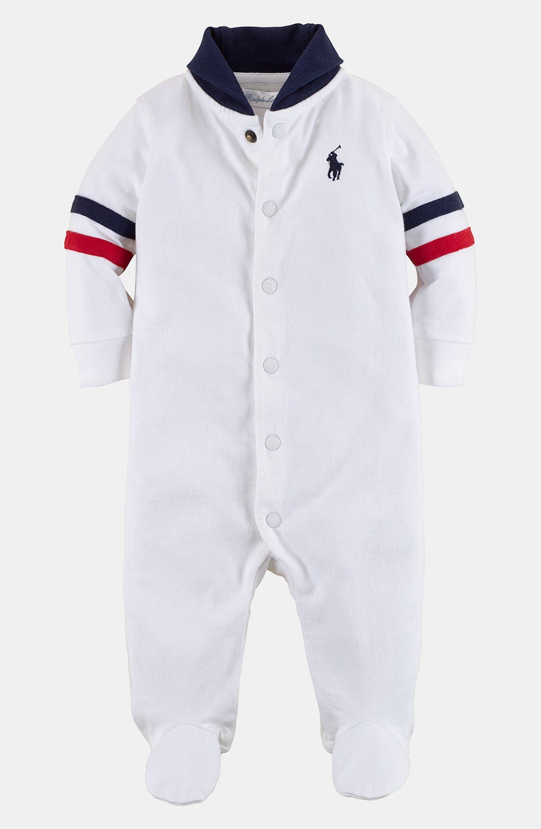 Ralph Lauren Stripe Sleeve Footie (Baby Boys) Nordstrom