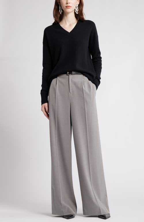 Nordstrom V-neck Cashmere Sweater In Black Rock