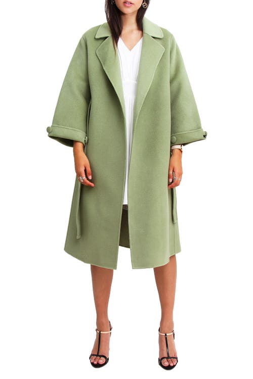 Shop Belle & Bloom Stay Wild Wool Coat In Green