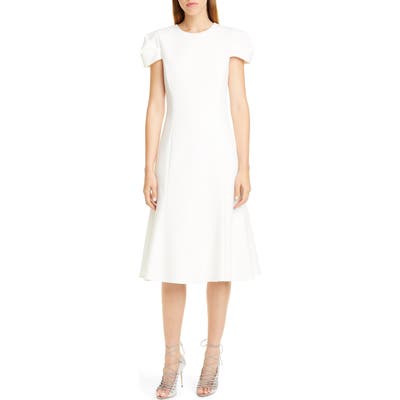 Jason Wu Collection Compact Crepe Fit & Flare Dress, White