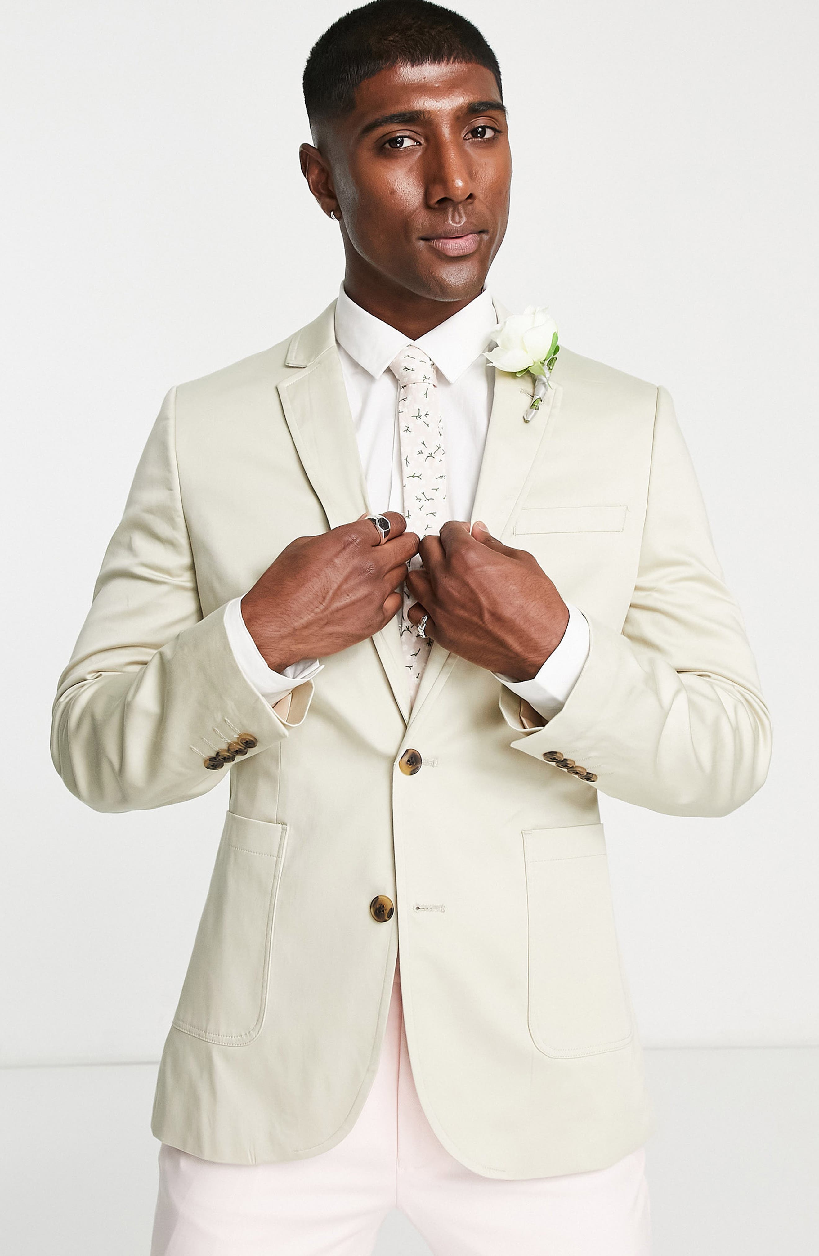 cream colored sport coat