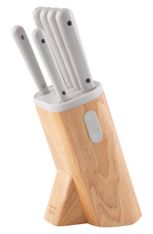 Berghoff Leo Spirit 7-piece Knife Block Set In White/beige