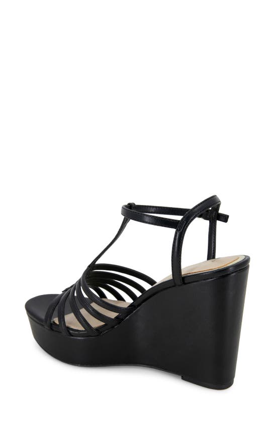 Shop Kenneth Cole Celia Ankle Strap Platform Wedge Sandal In Black Pu