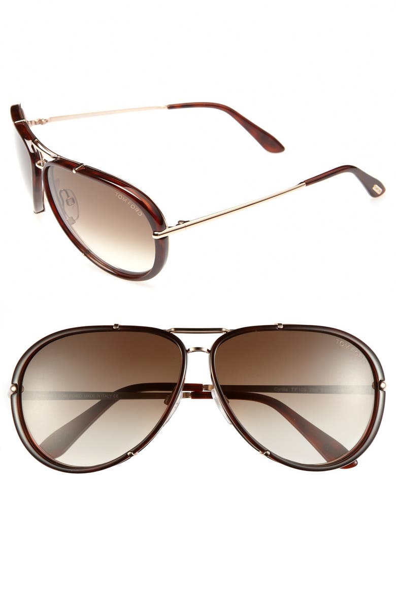 Tom Ford 'Cyrille' 63mm Aviator Sunglasses | Nordstrom