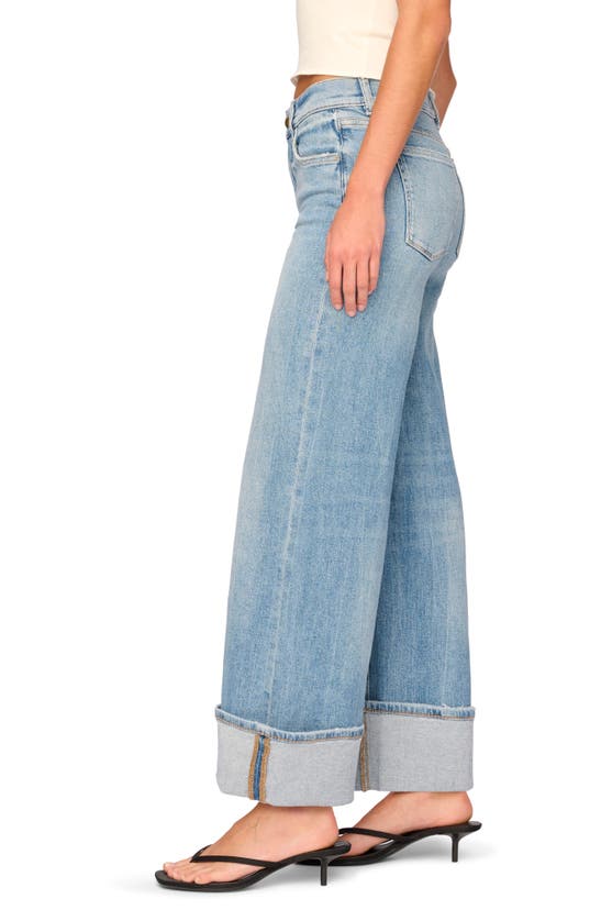 Shop Dl1961 Hepburn Low Rise Wide Leg Cuffed Jeans In Ravello Cuffed (vintage)