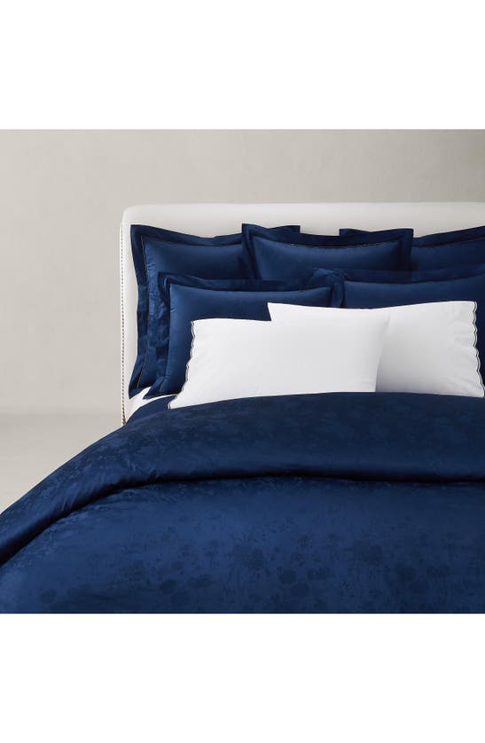 Shop Ralph Lauren Bethany Floral Jacquard Pillow Sham In Polo Navy