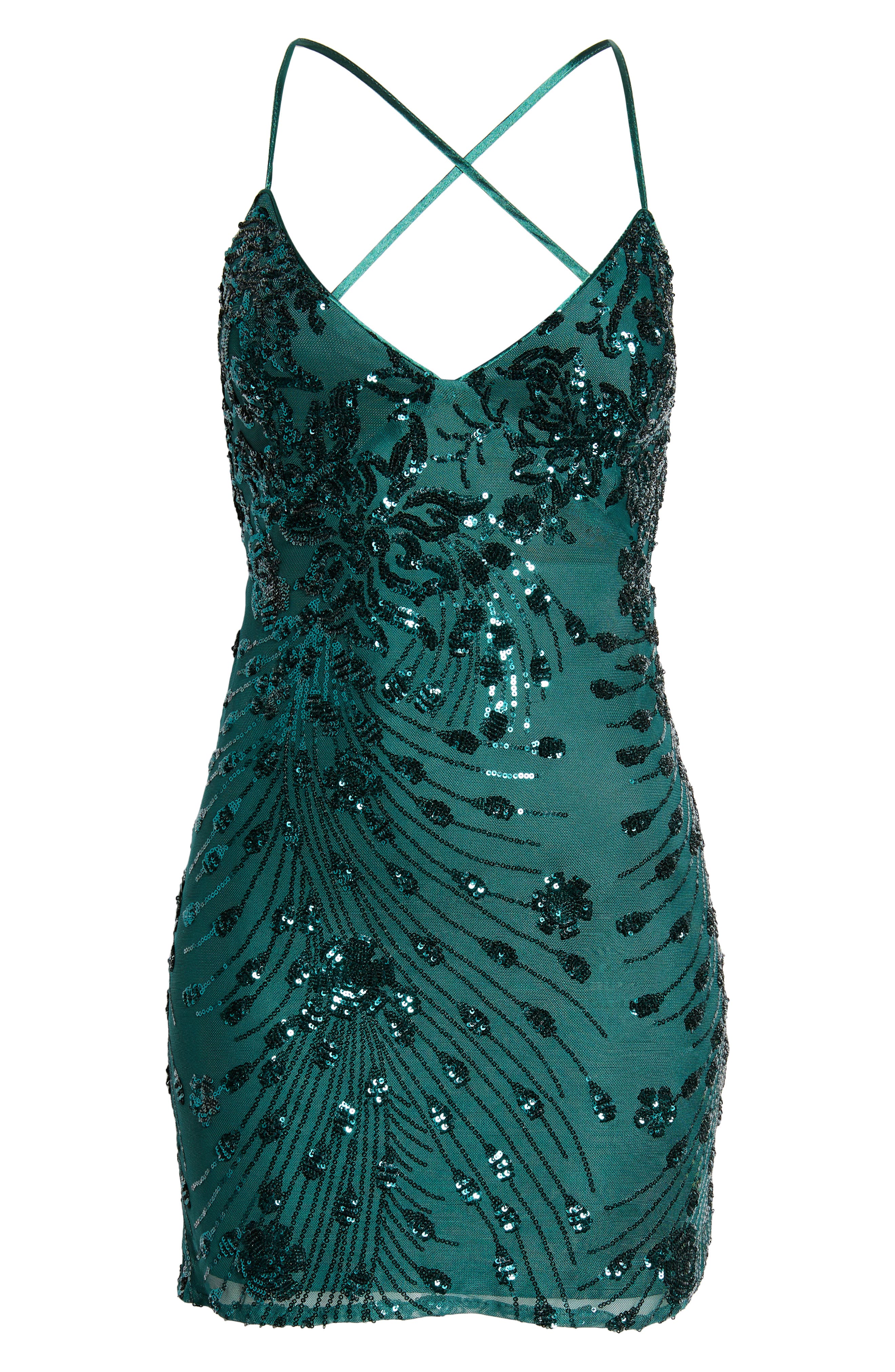 emerald green sequin mini dress Alessia Sequin Gown