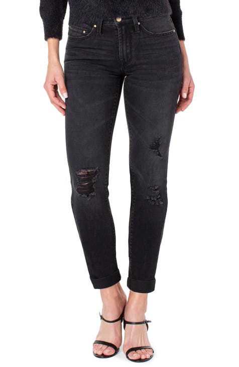Mid Rise Rolled Cuff Jeans