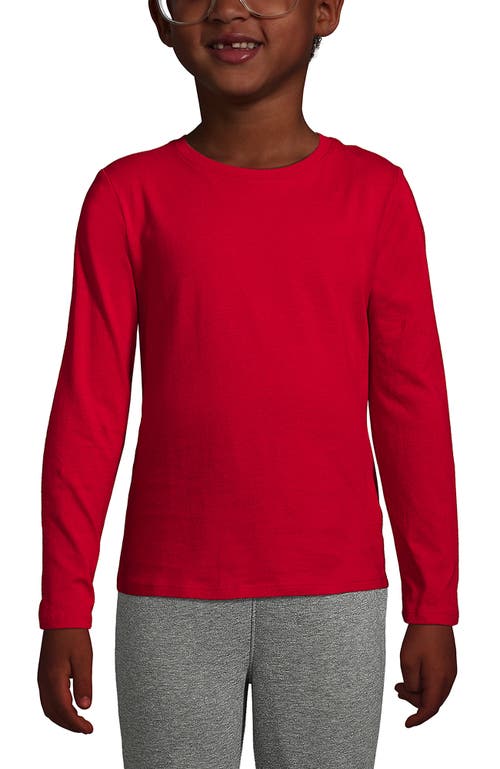 Shop Lands' End School Uniform Girls Long Sleeve Essential T-shirt In Red