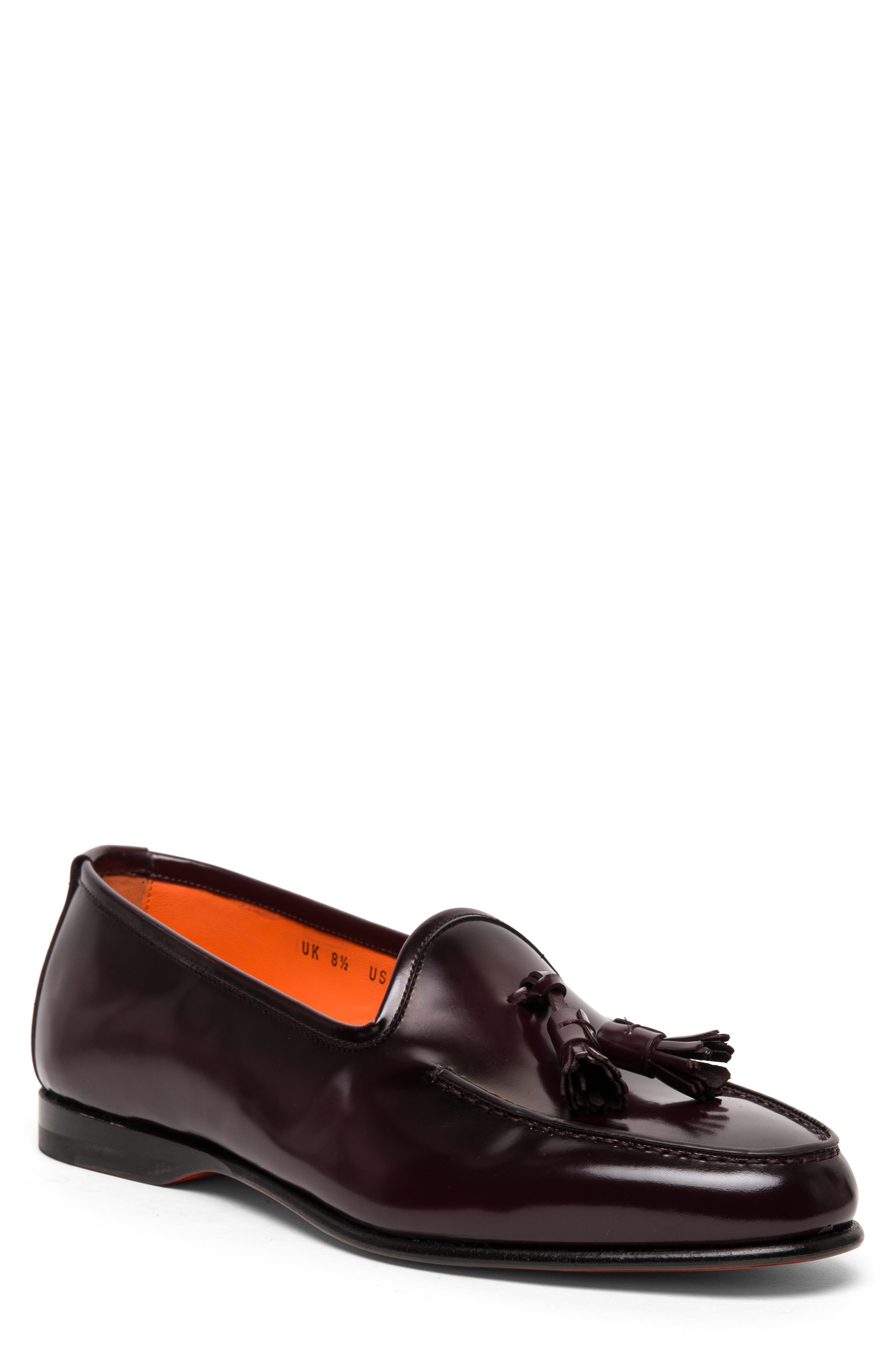 Santoni high-shine leather loafers - Black