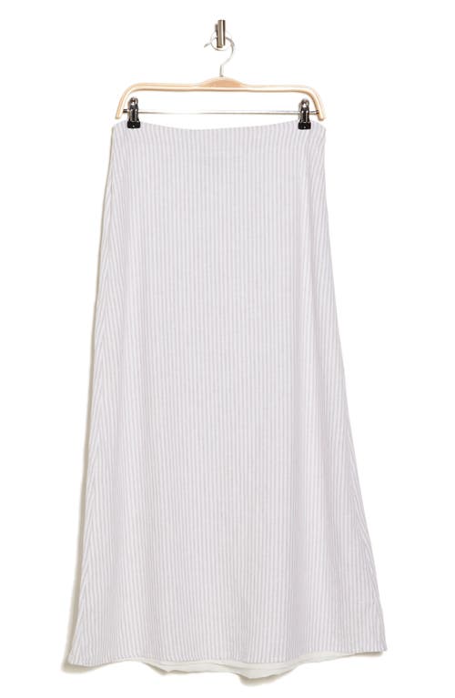 Splendid Tuileries Maxi Skirt In White/almond Stripe