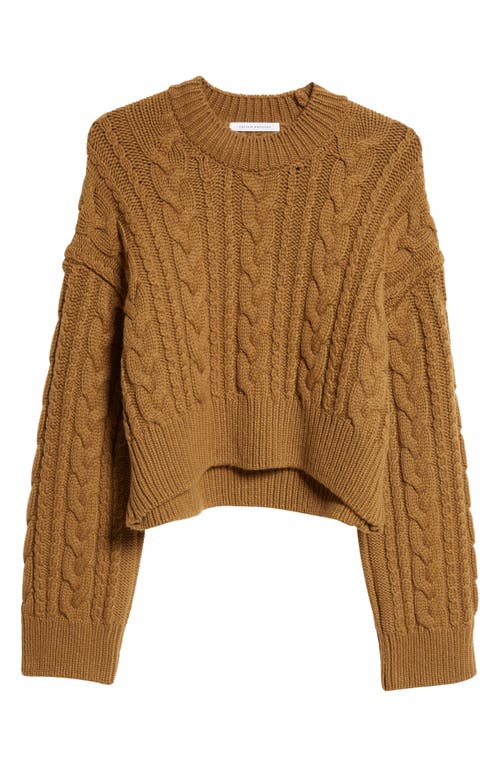 Shop Cecilie Bahnsen Vibeke Fisherman Knit Merino Wool Sweater In Light Brown