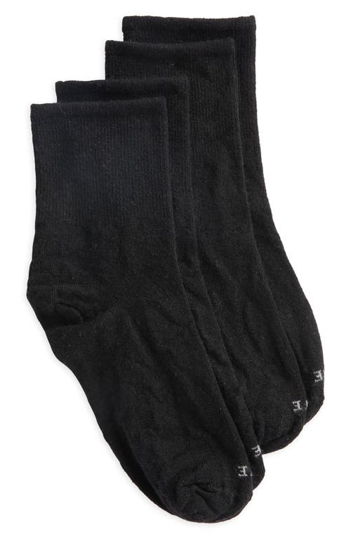 Hue 2-Pack Wool Blend Mini Crew Socks in Black Pack 