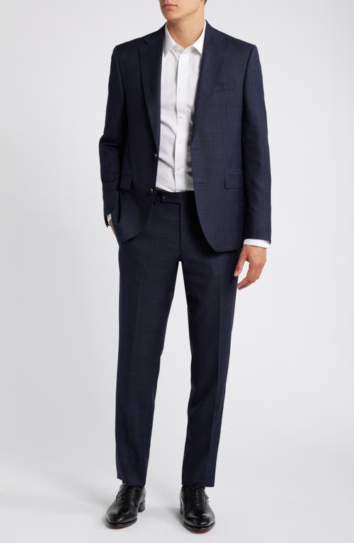 Shop Jack Victor Esprit Contemporary Fit Tonal Deco Check Wool Suit In Navy