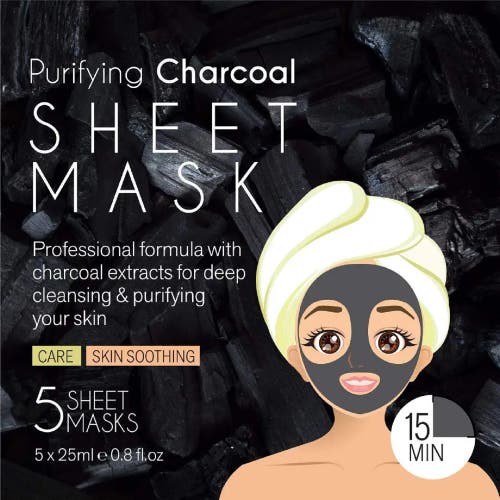 Pursonic Purifying Charcoal Sheet Mask In Black