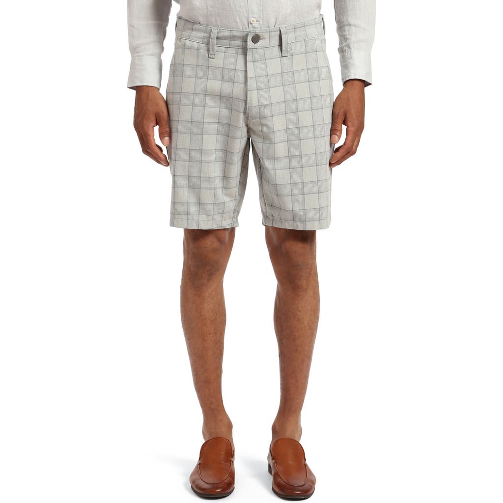 34 Heritage Arizona Check Slim Fit Flat Front Chino Shorts In Grey/blue Checked