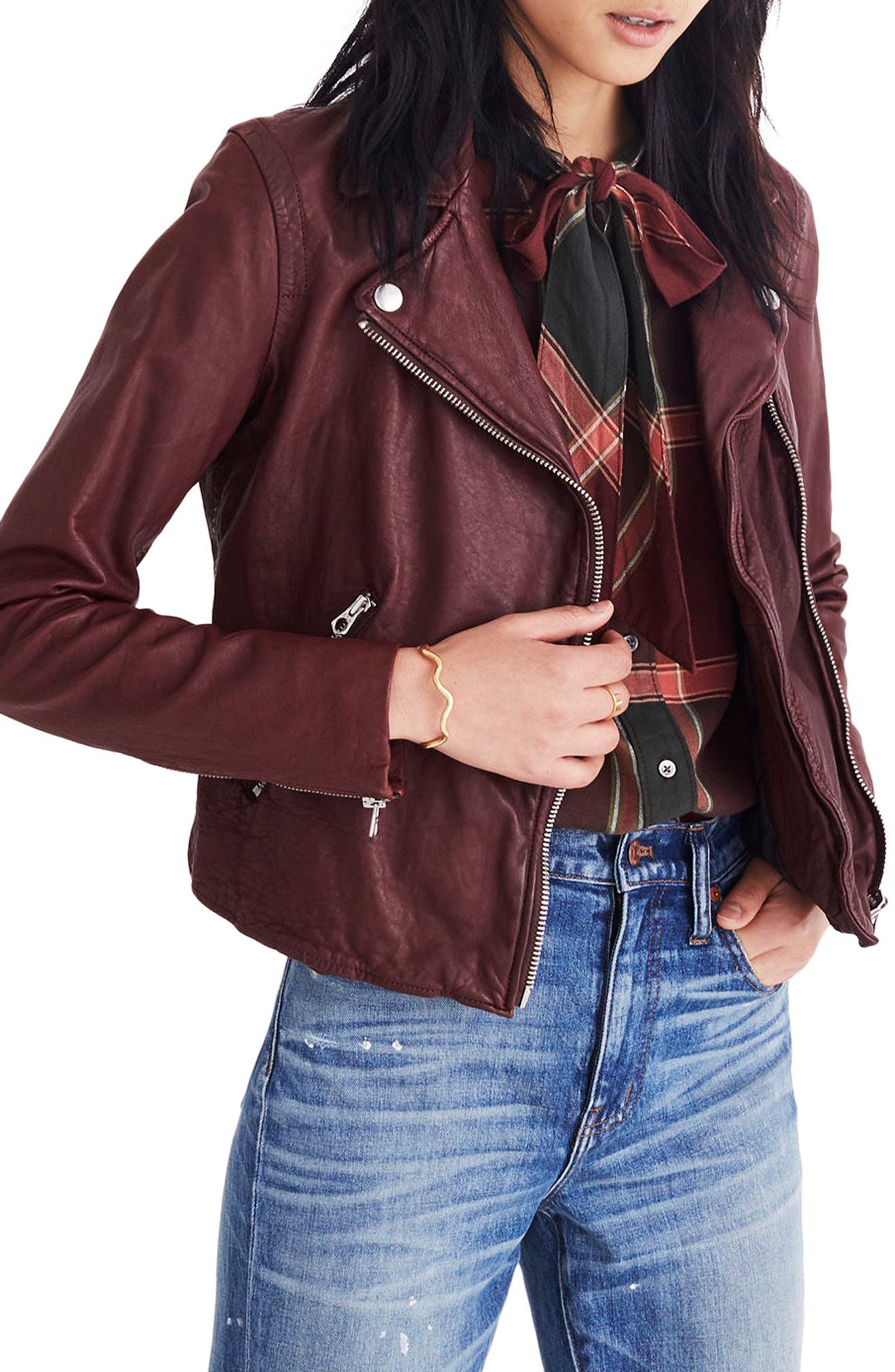 madewell washed leather jacket