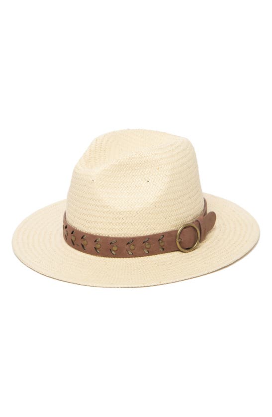 Shop Frye Buckle Straw Fedora In Natural