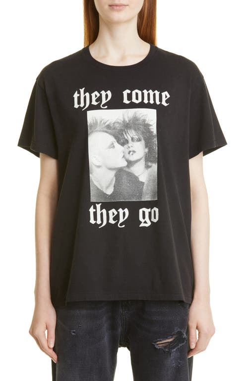 R13 They Come They Go Cotton Graphic Tee in Acid Black