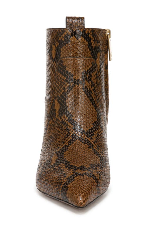 Shop Sarto By Franco Sarto Mala Pointed Toe Kitten Heel Bootie In Brown Snake Print