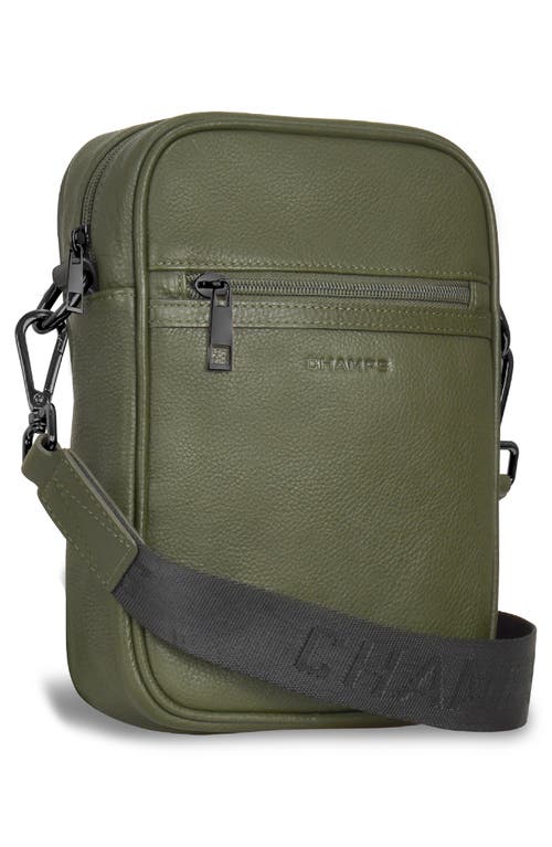 Champs Onyx Leather Crossbody Bag In Khaki