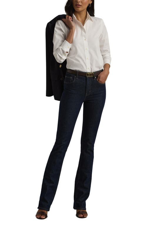 Ralph Lauren Lauren Easy Care Stretch Cotton Shirt In White
