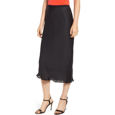 Chelsea28 Satin Midi Skirt, Black