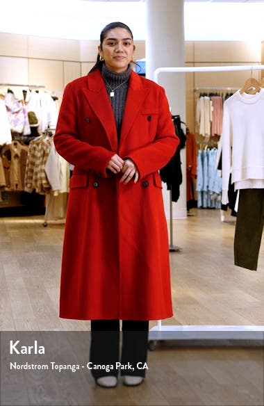 Nordstrom red wool store coat