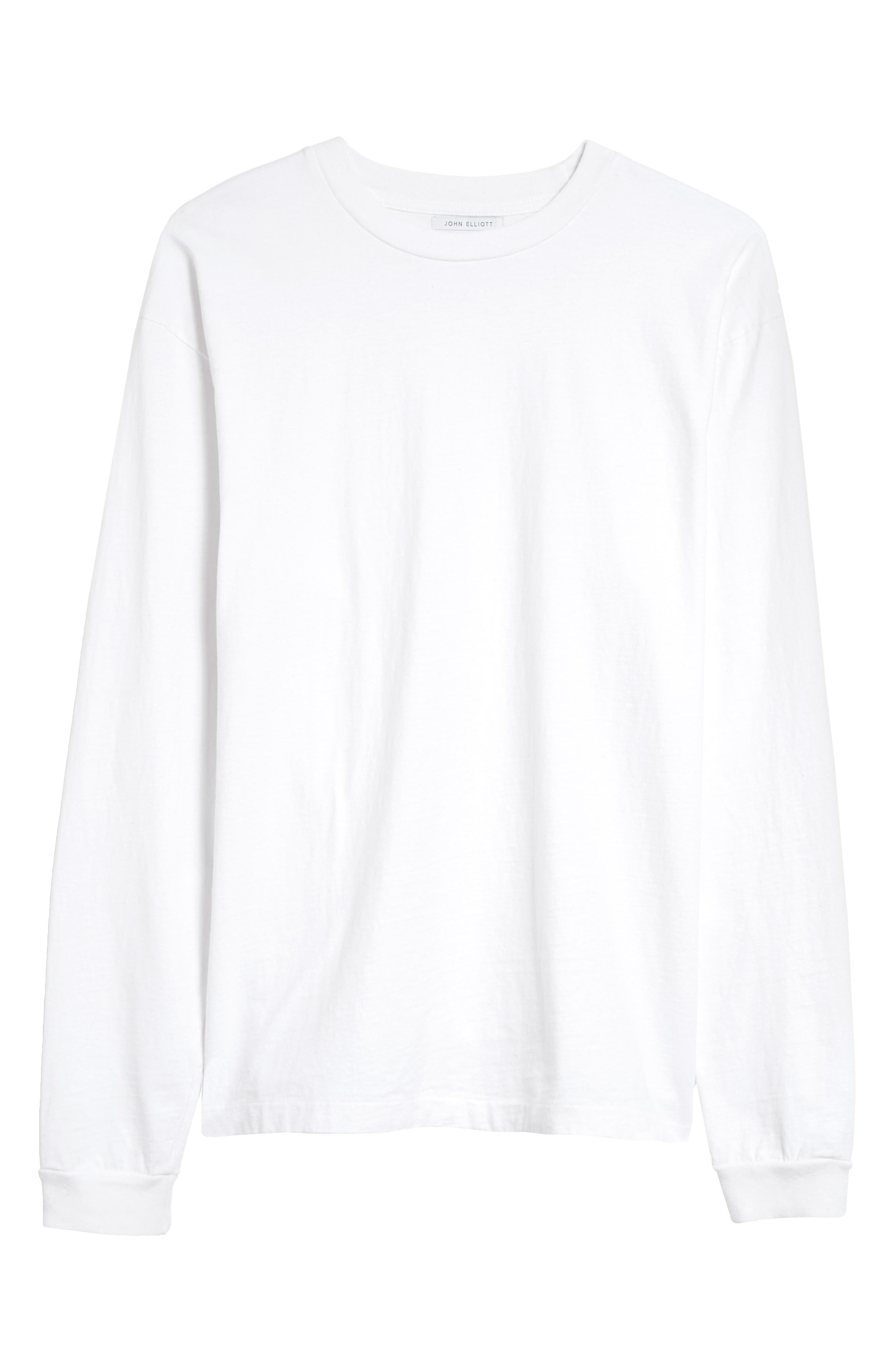 John Elliott University Long Sleeve Cotton T-Shirt in White at Nordstrom, Size X-Large