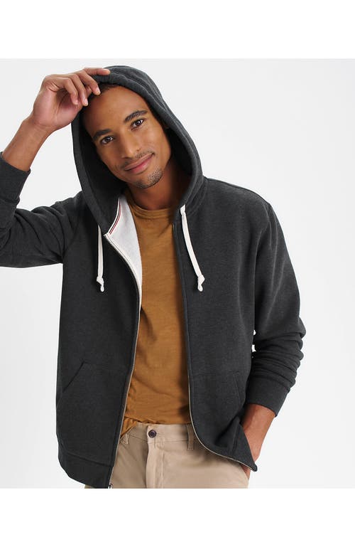 Shop Lands' End Serious Sweats Full Zip Hoodie In Dark Charcoal Heather